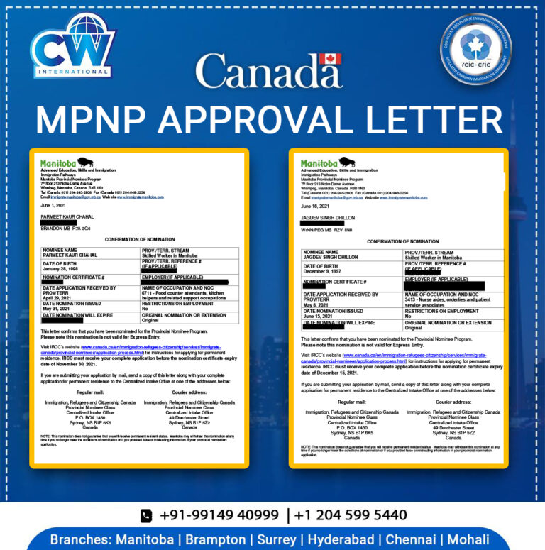 MPNP approval Letter CW international