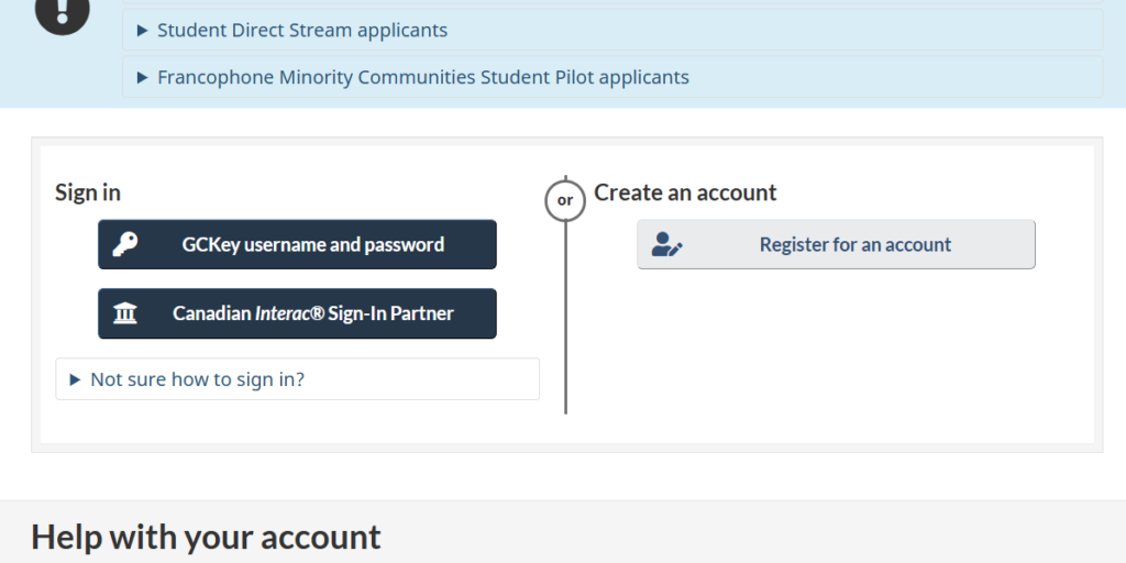 co op work permit apply step 1