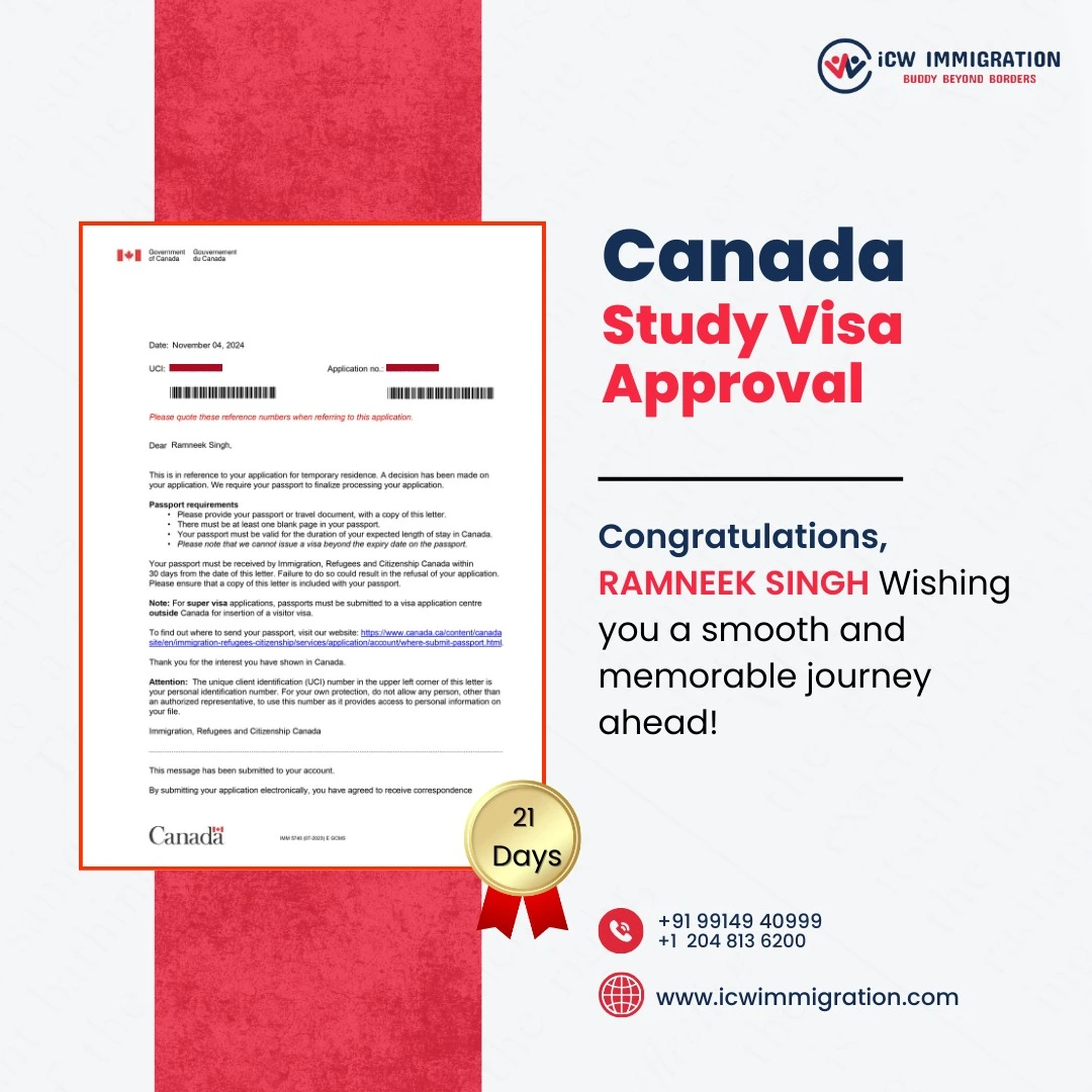 ramneek singh canada study visa approved